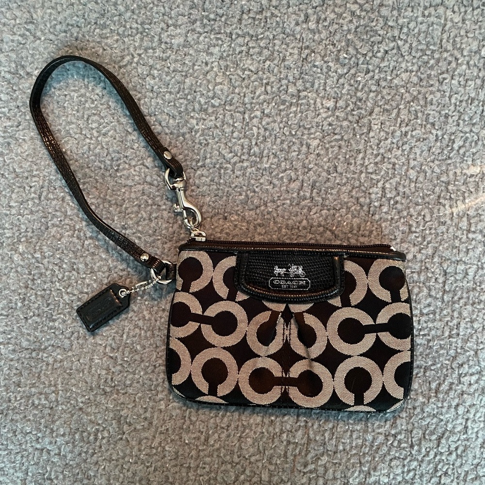 Coach Black and Gray Wristlet